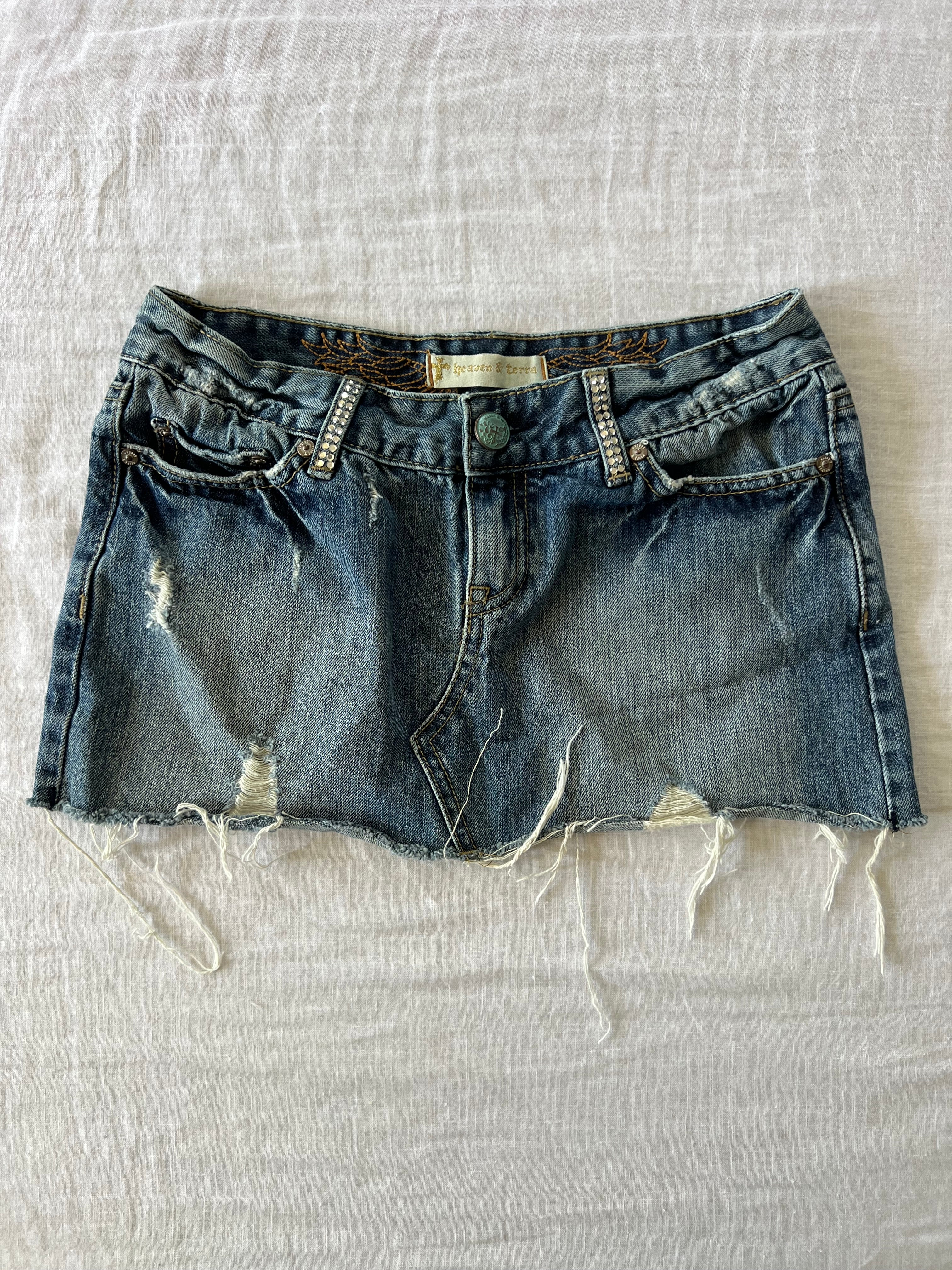 Y2K McBling Denim Mini Skirt