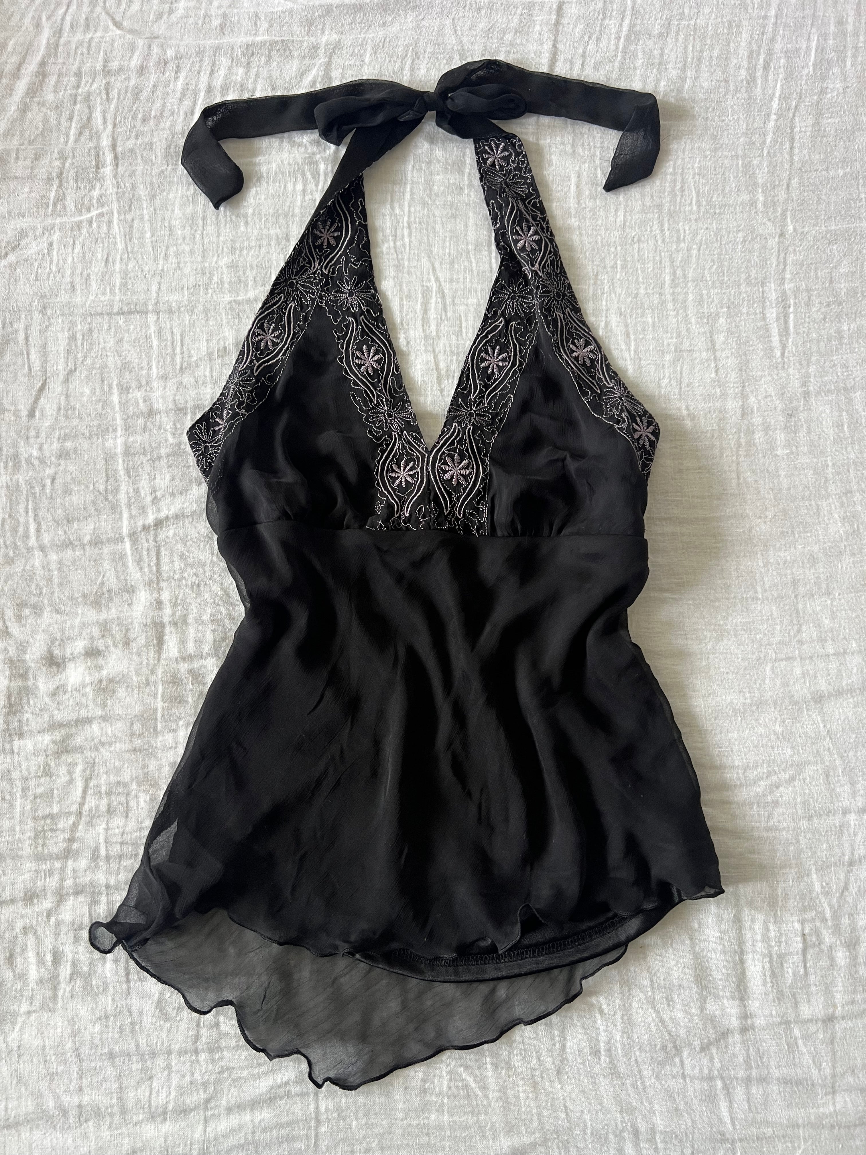 Black Euro Fairy Halter Top