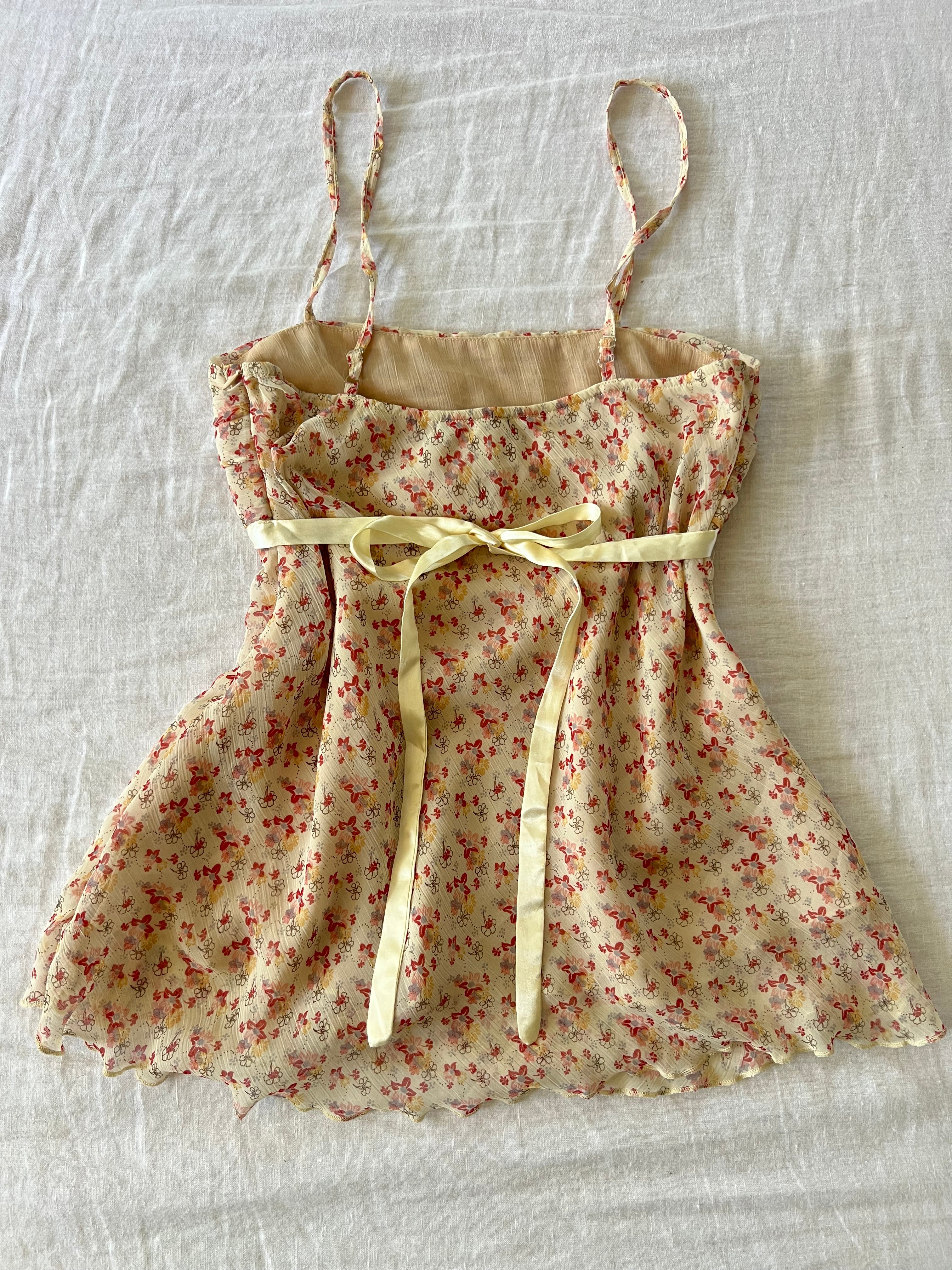 Y2K Euro Floral Babydoll w/ Tieback
