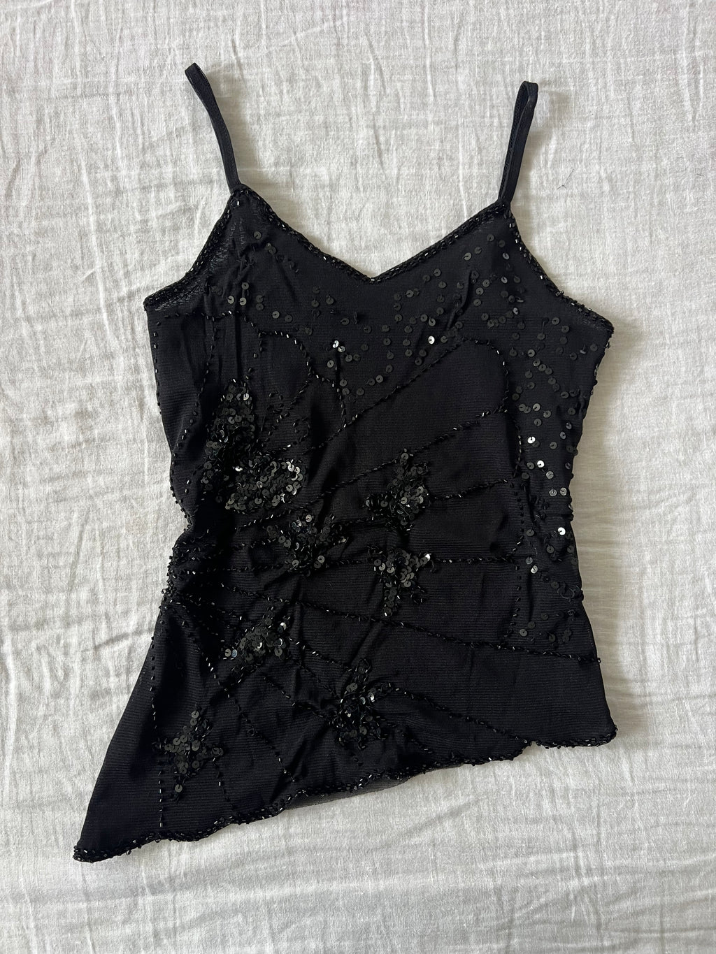 Black Euro Asymmetrical Fairy Cami