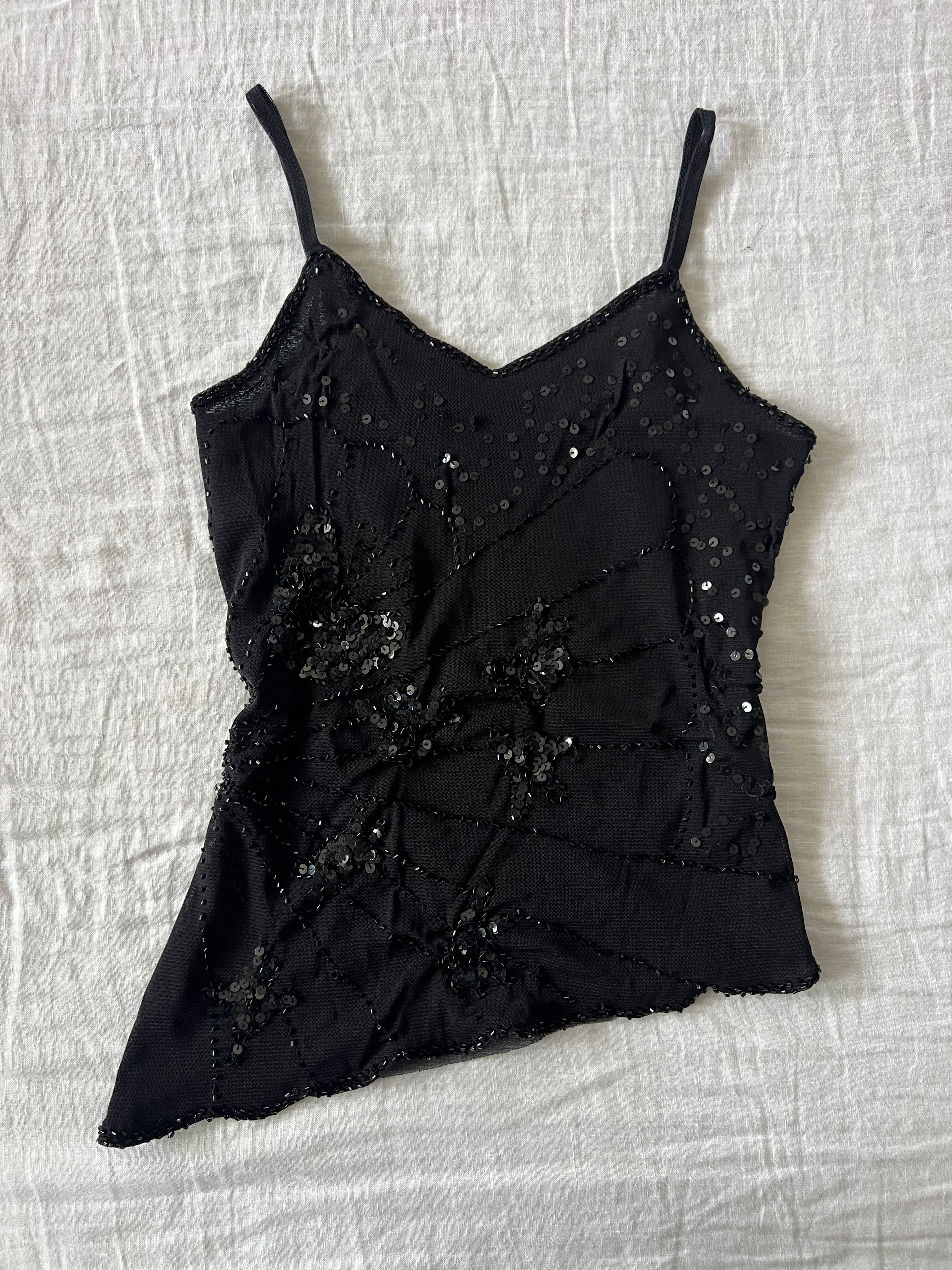 Black Euro Asymmetrical Fairy Cami