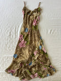 Y2K Euro Leopard Print Floral Summer Dress
