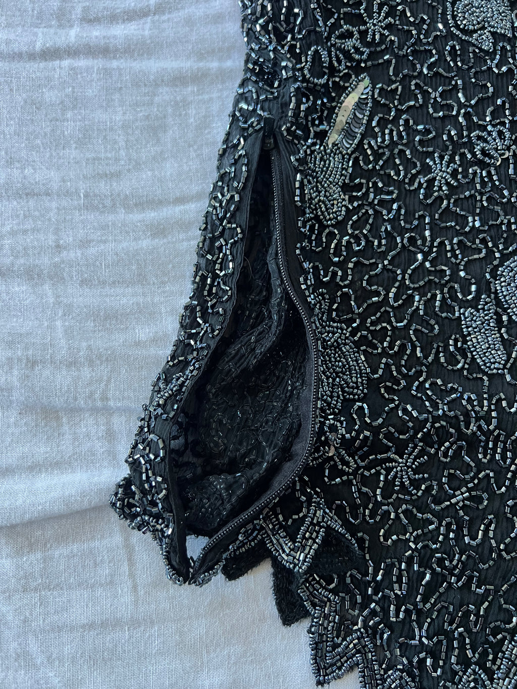 Y2K Black Beaded Sheer Cami