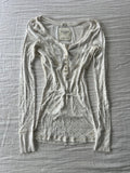 Y2K Abercrombie White Floral Henley