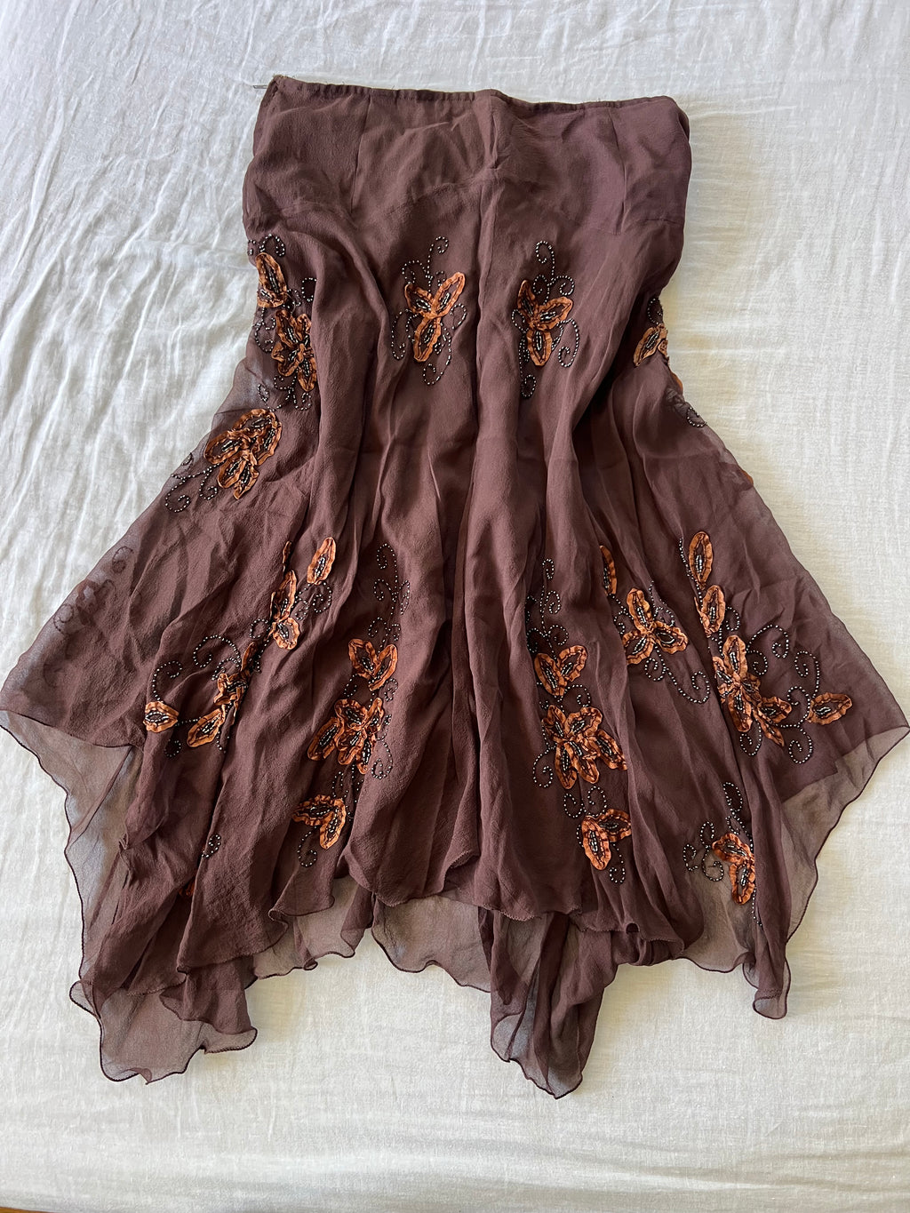 2pc 100% Silk Brown Fairy Beaded Set