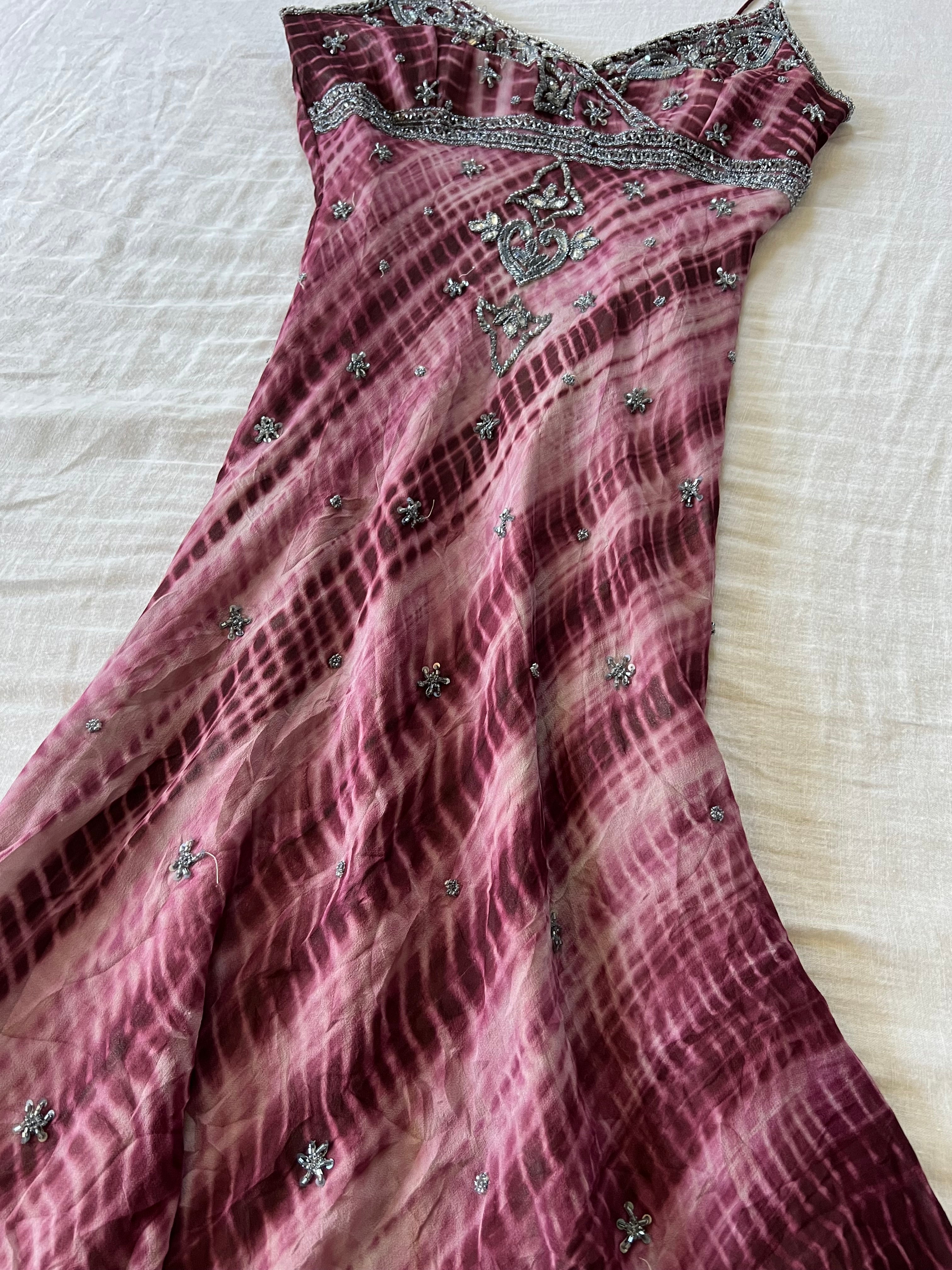100% Silk Y2K RARE Euro Purple Fairy Dress