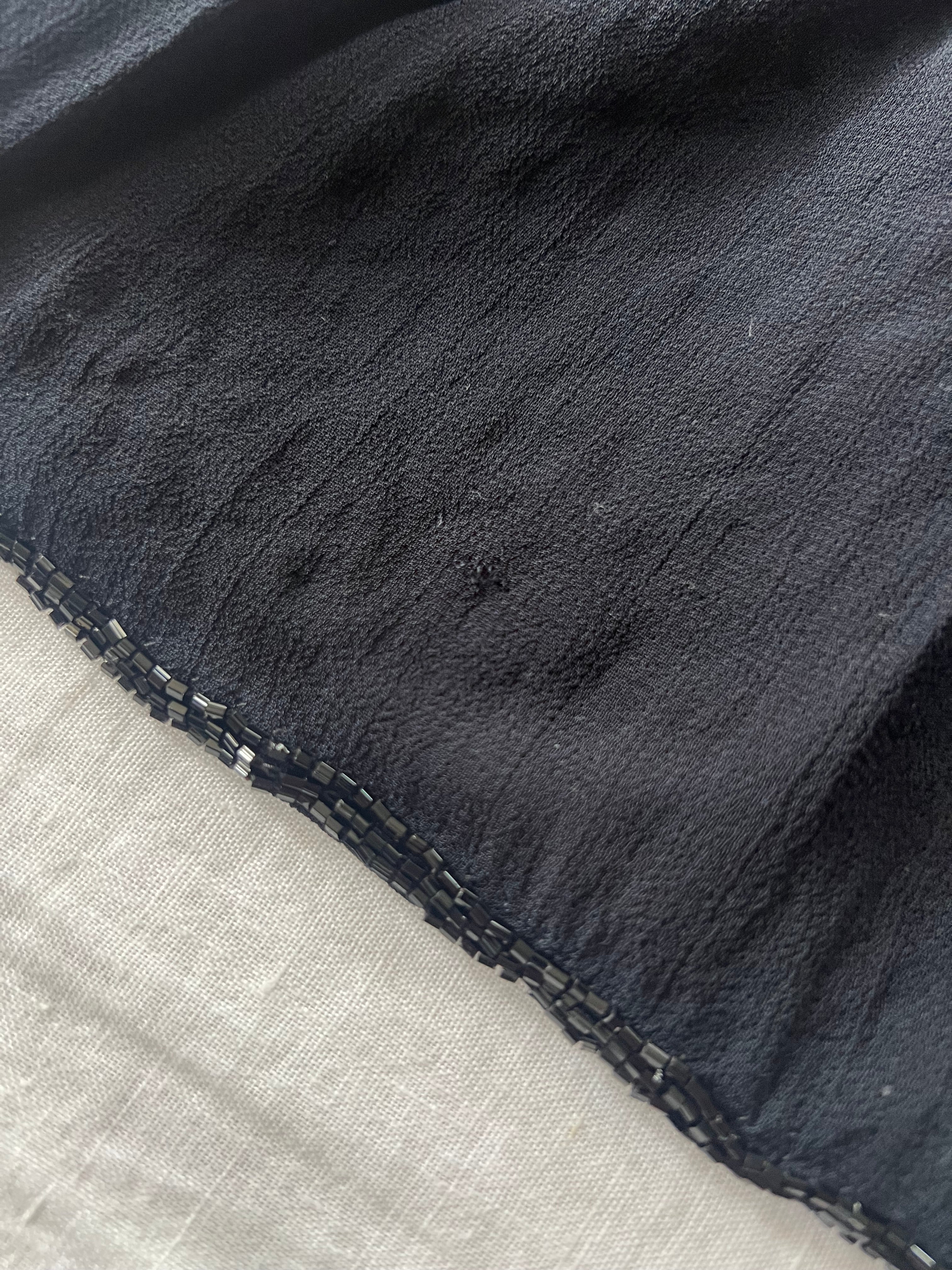 Black Silk Beaded Top