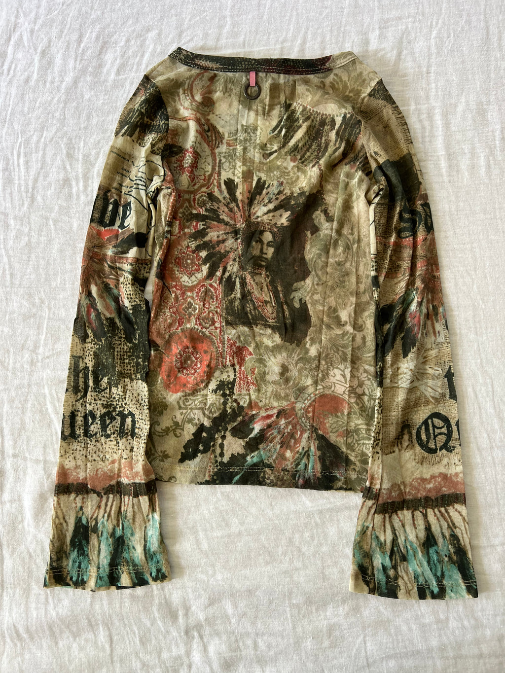 Y2K RARE Save The Queen Mesh Long-sleeve