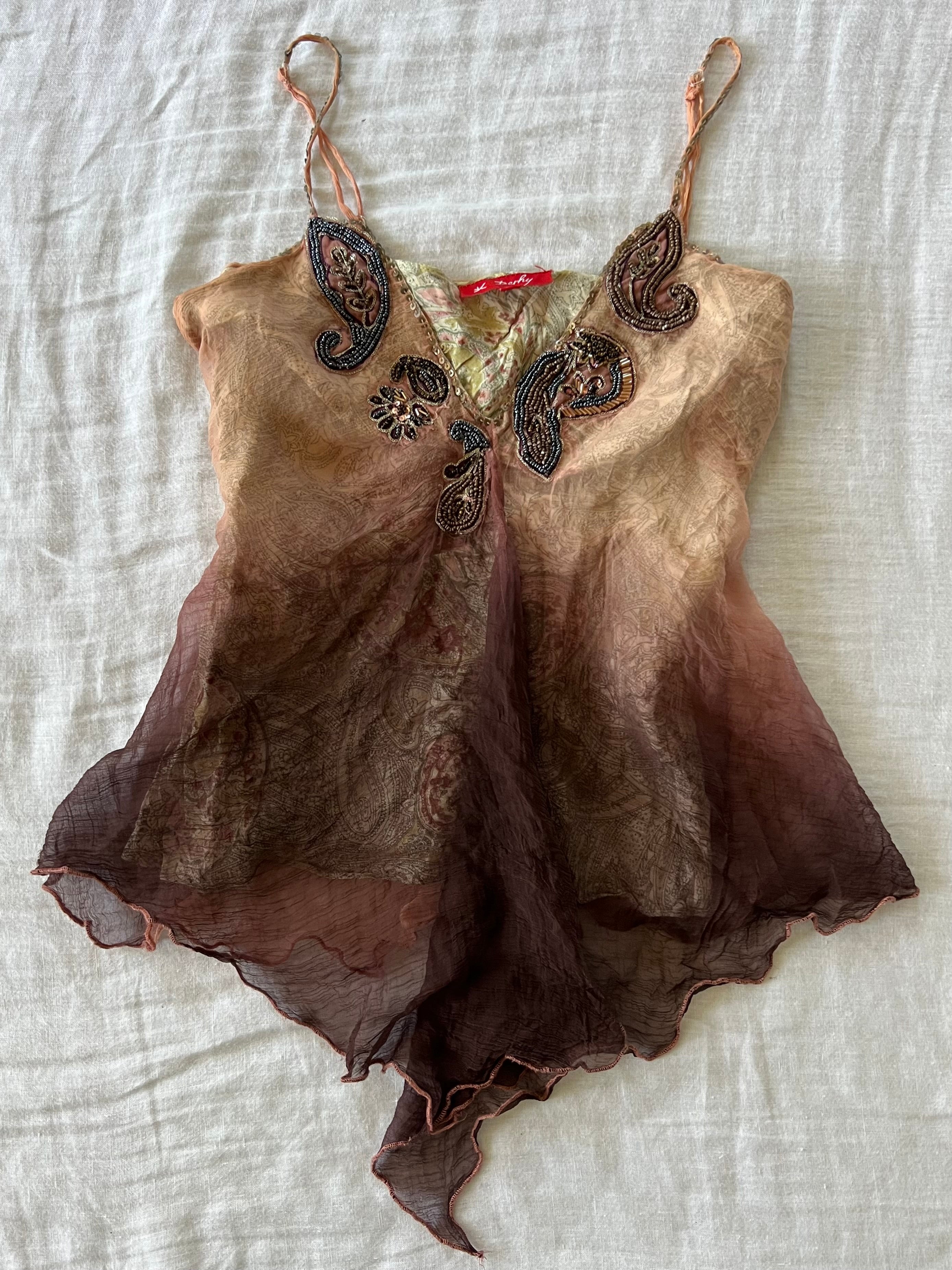 Y2K Italian Derhy Beaded Fairy Cami