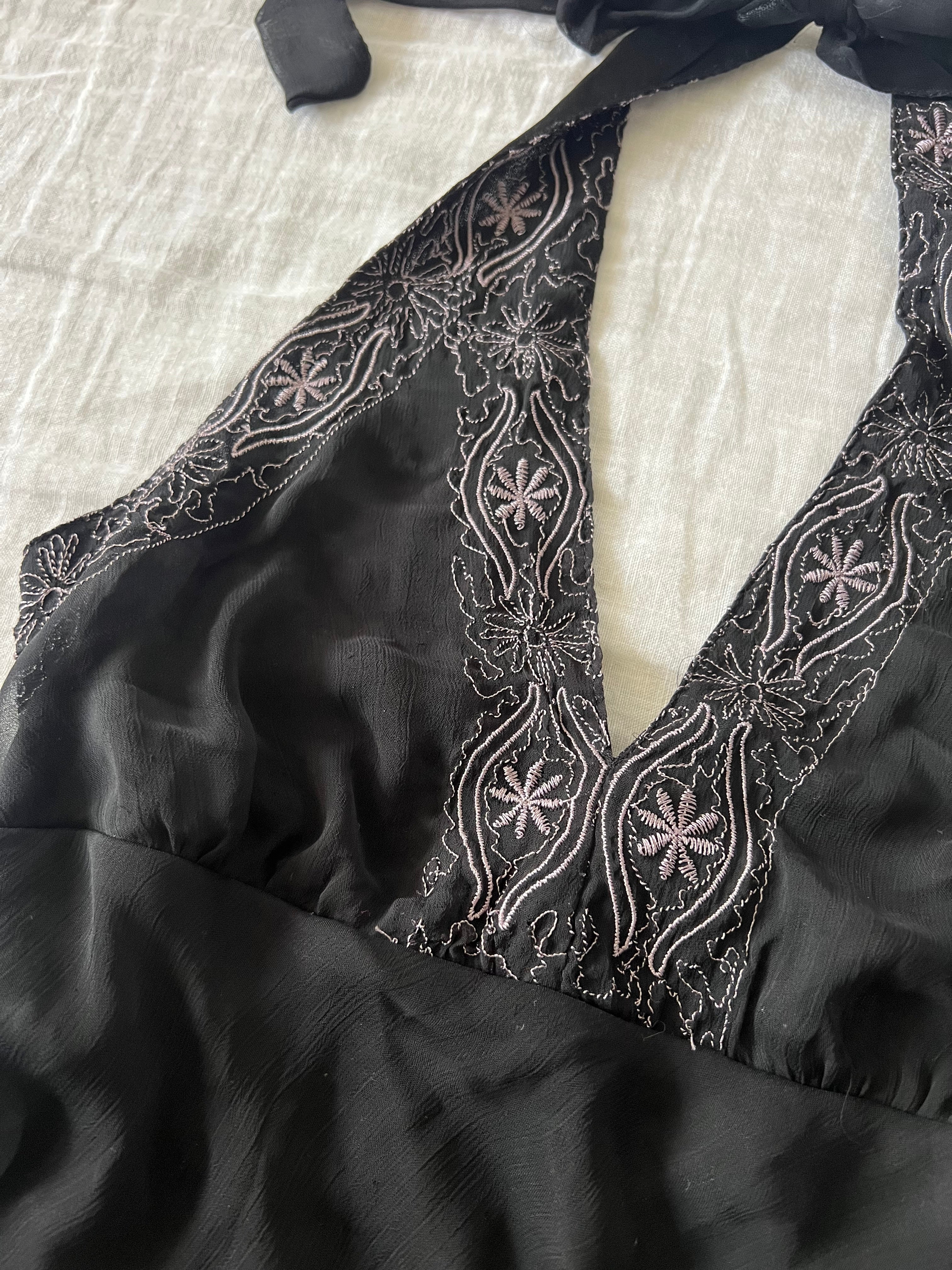 Black Euro Fairy Halter Top
