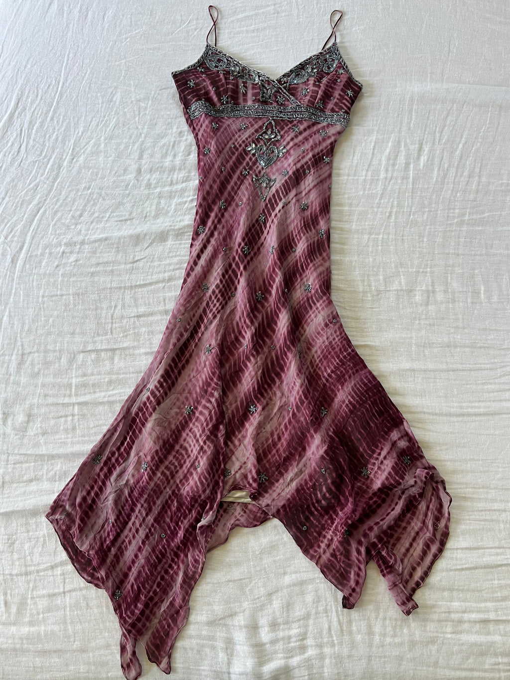 100% Silk Y2K RARE Euro Purple Fairy Dress