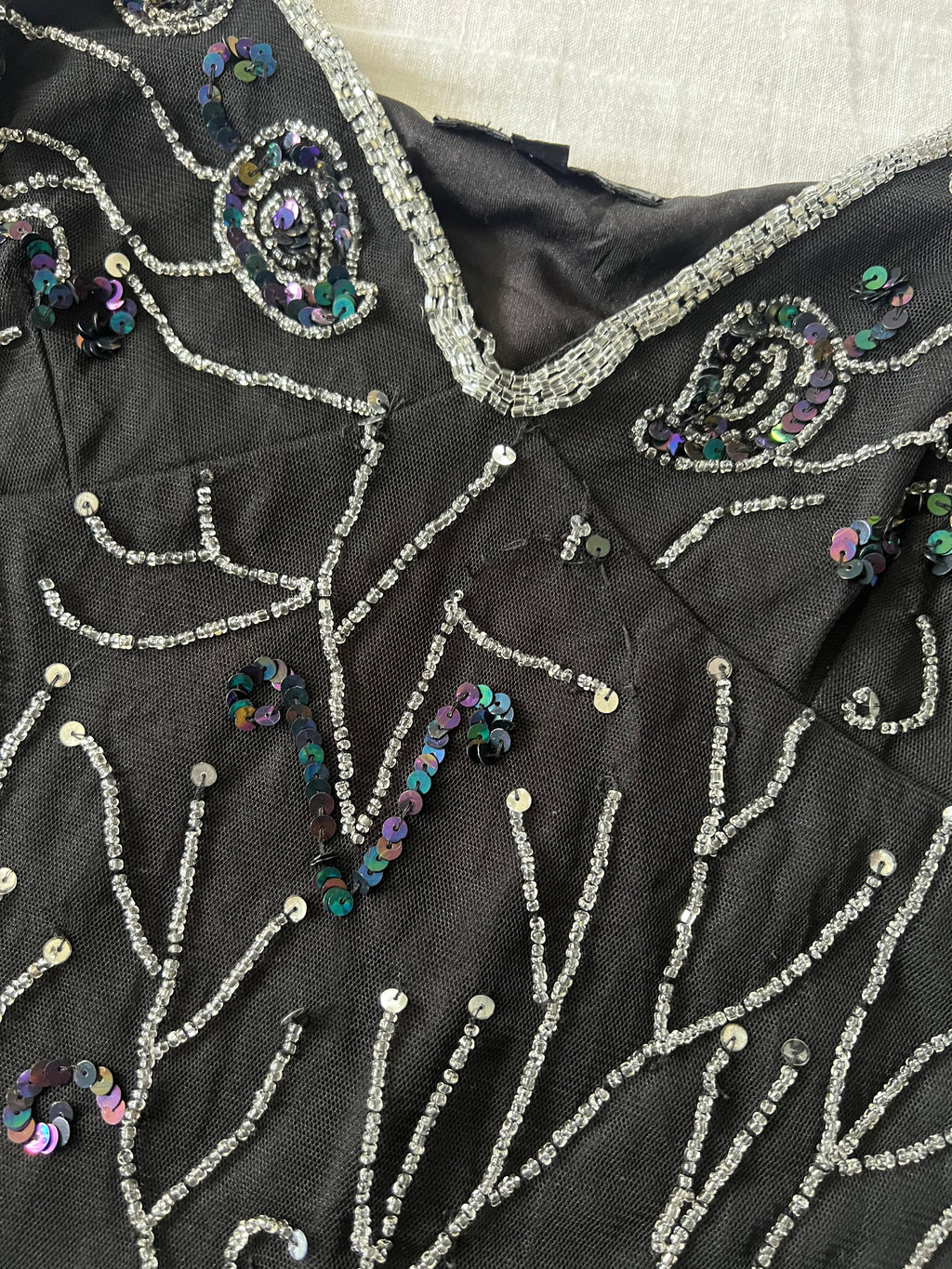 Italian Black Beaded Cami
