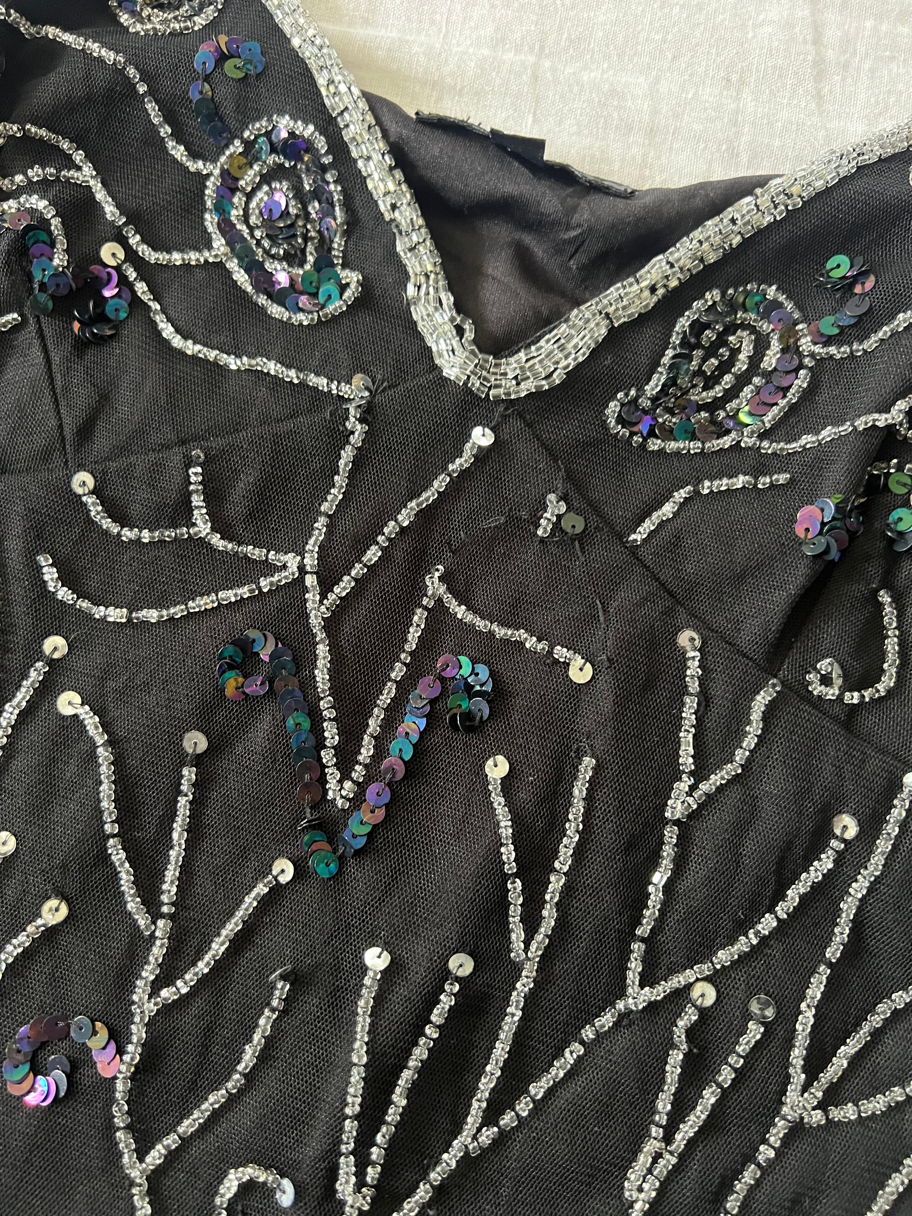 Italian Black Beaded Cami