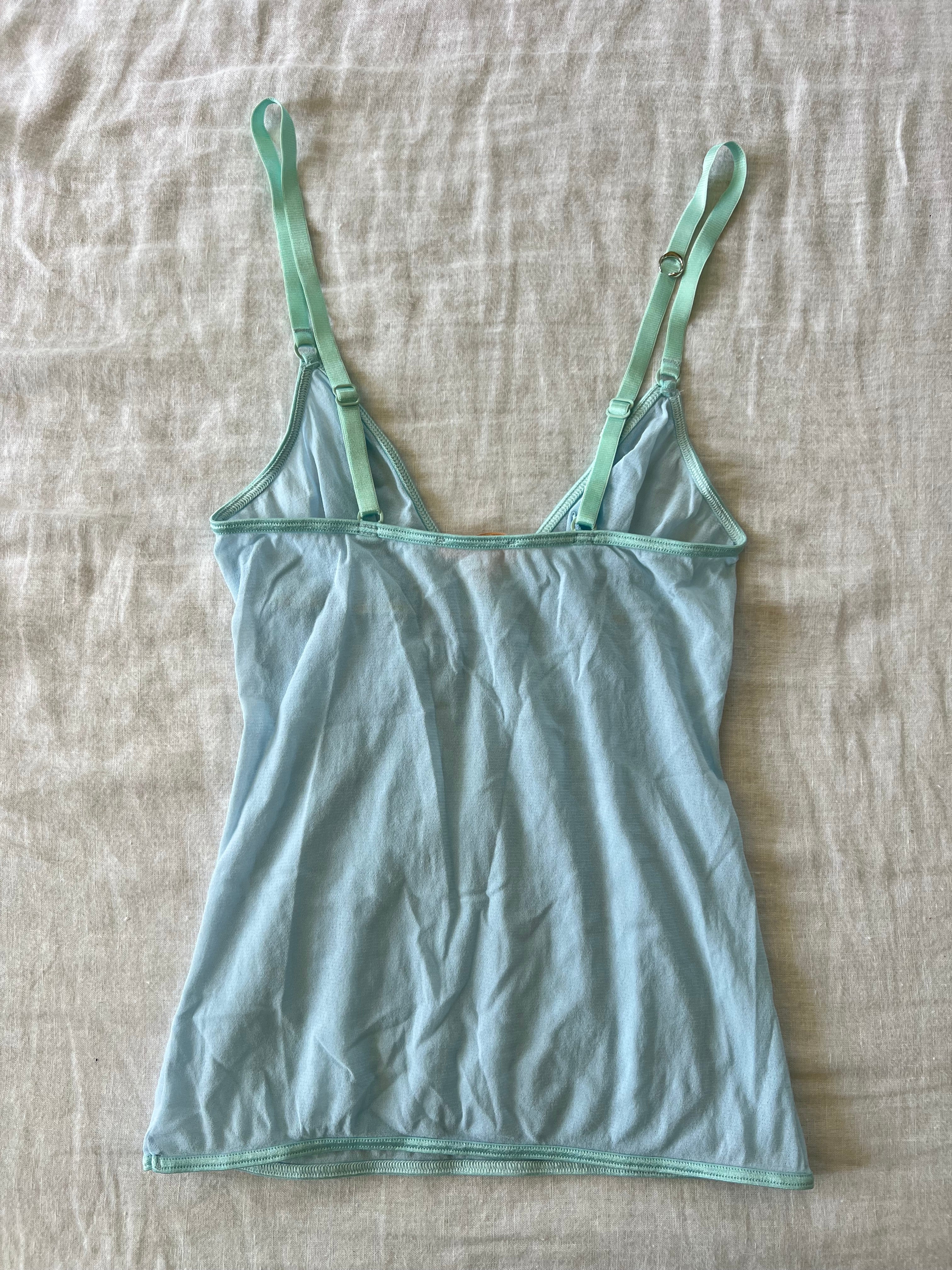 Y2K Roberto Cavalli Mesh Crystal Blue Cami