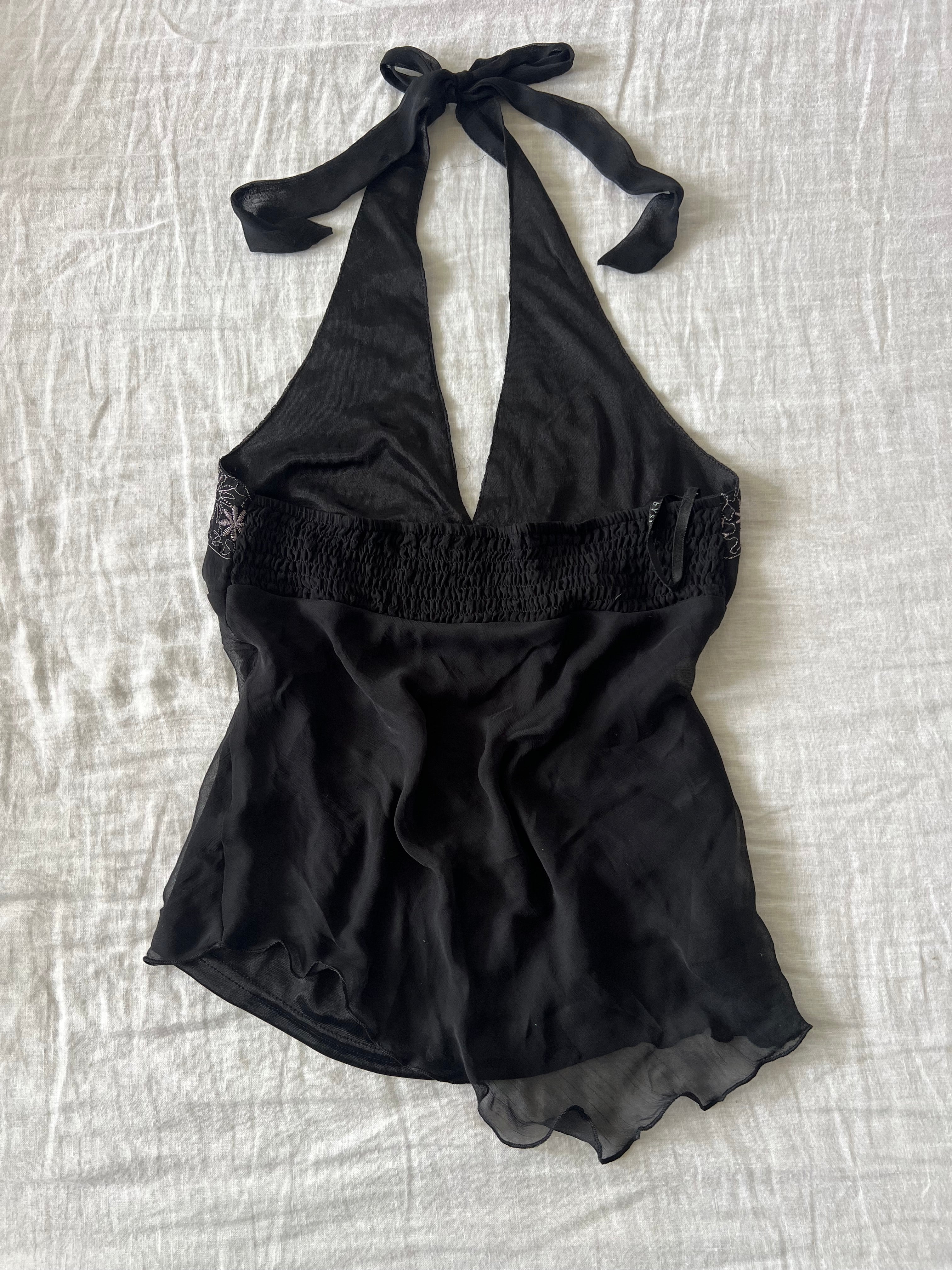 Black Euro Fairy Halter Top