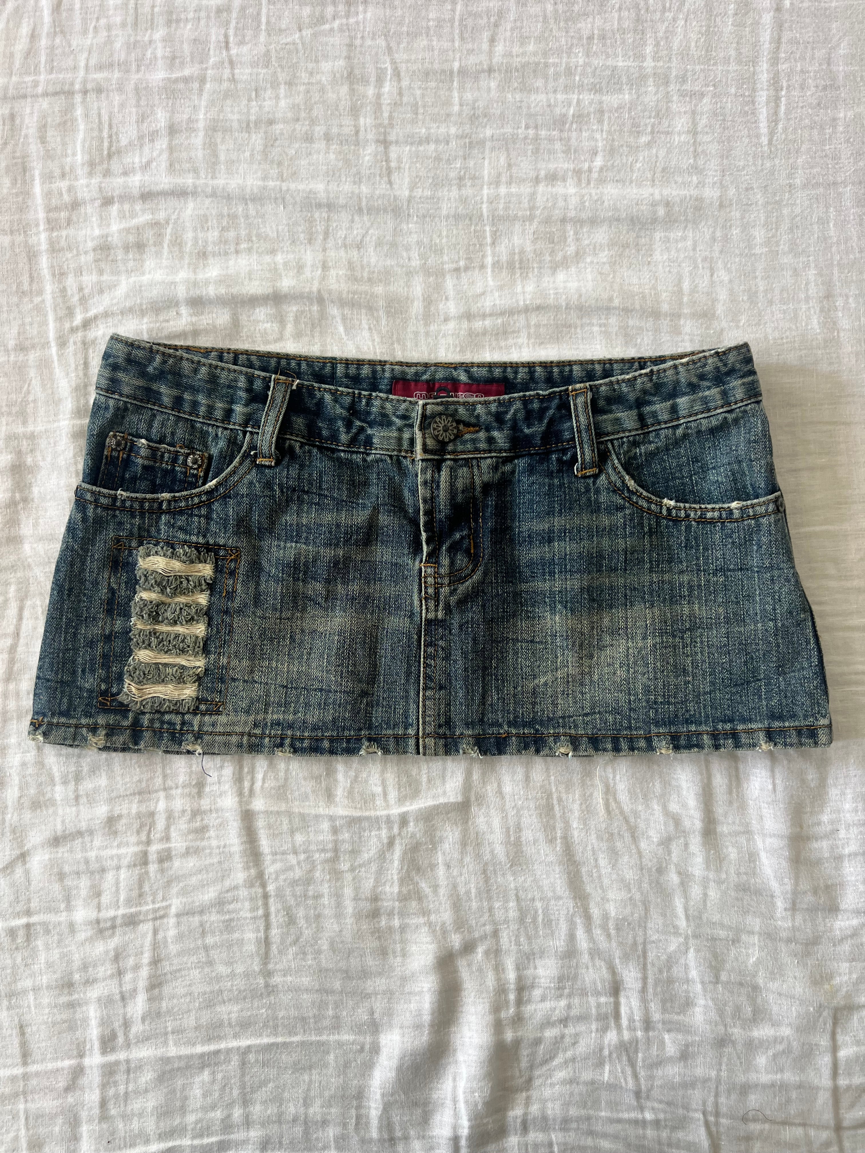 Y2K Japanese Denim Micro Mini Skirt