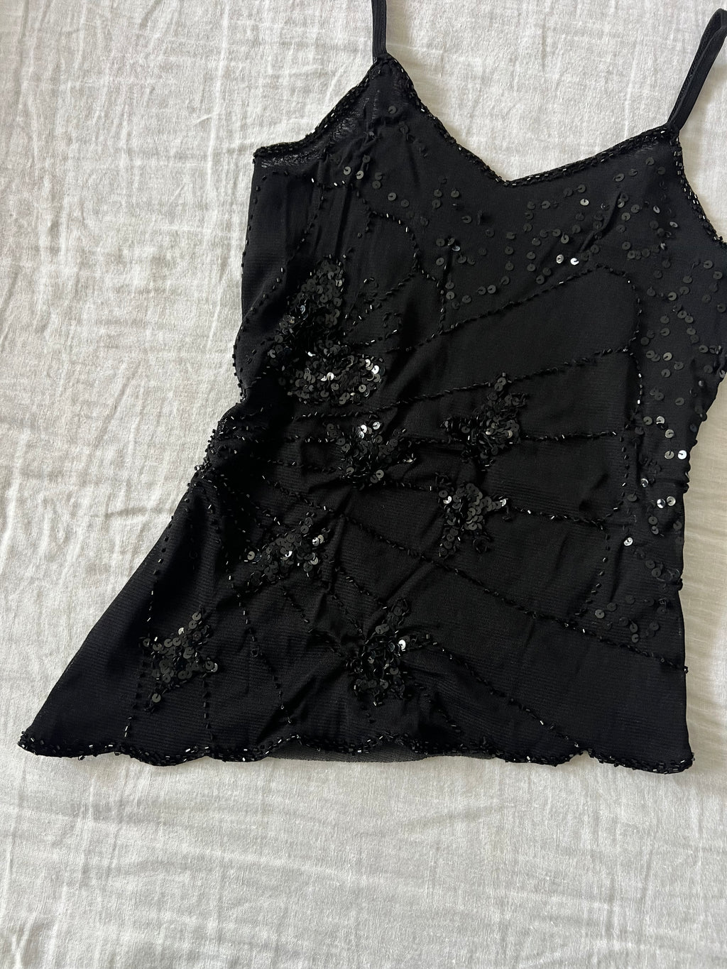Black Euro Asymmetrical Fairy Cami