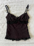 Y2K Euro Dainty Ruffled Mesh Cami