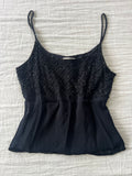 Black Silk Beaded Top