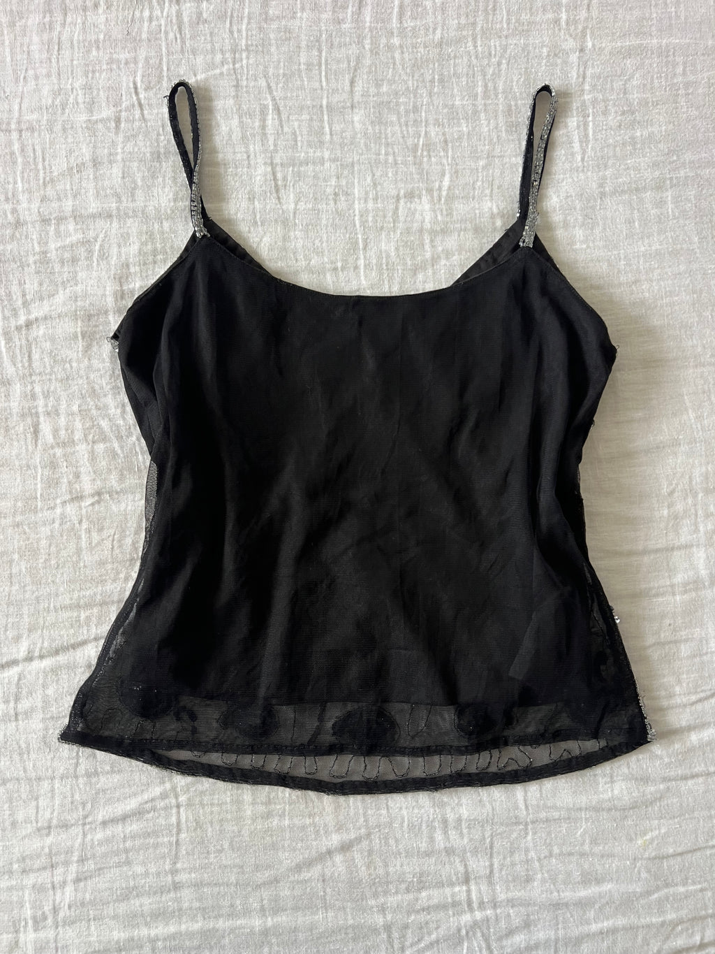 Italian Black Beaded Cami
