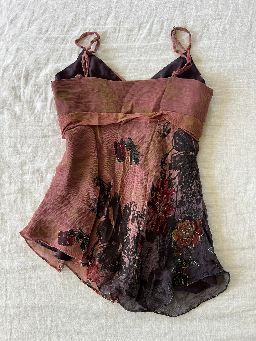 100% Silk Euro Floral Blush Cami Top