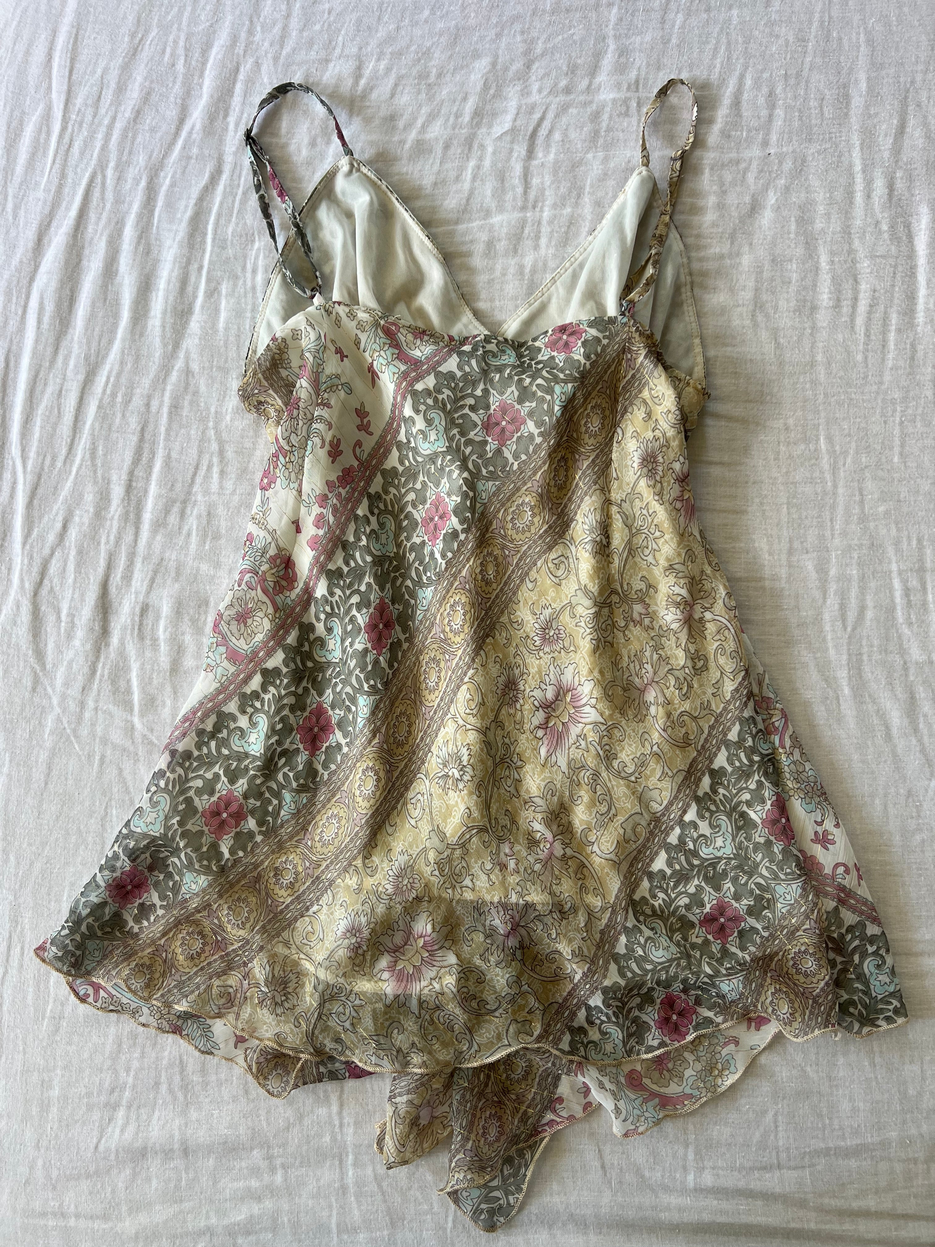Y2K Euro Floral Asymmetrical Cami