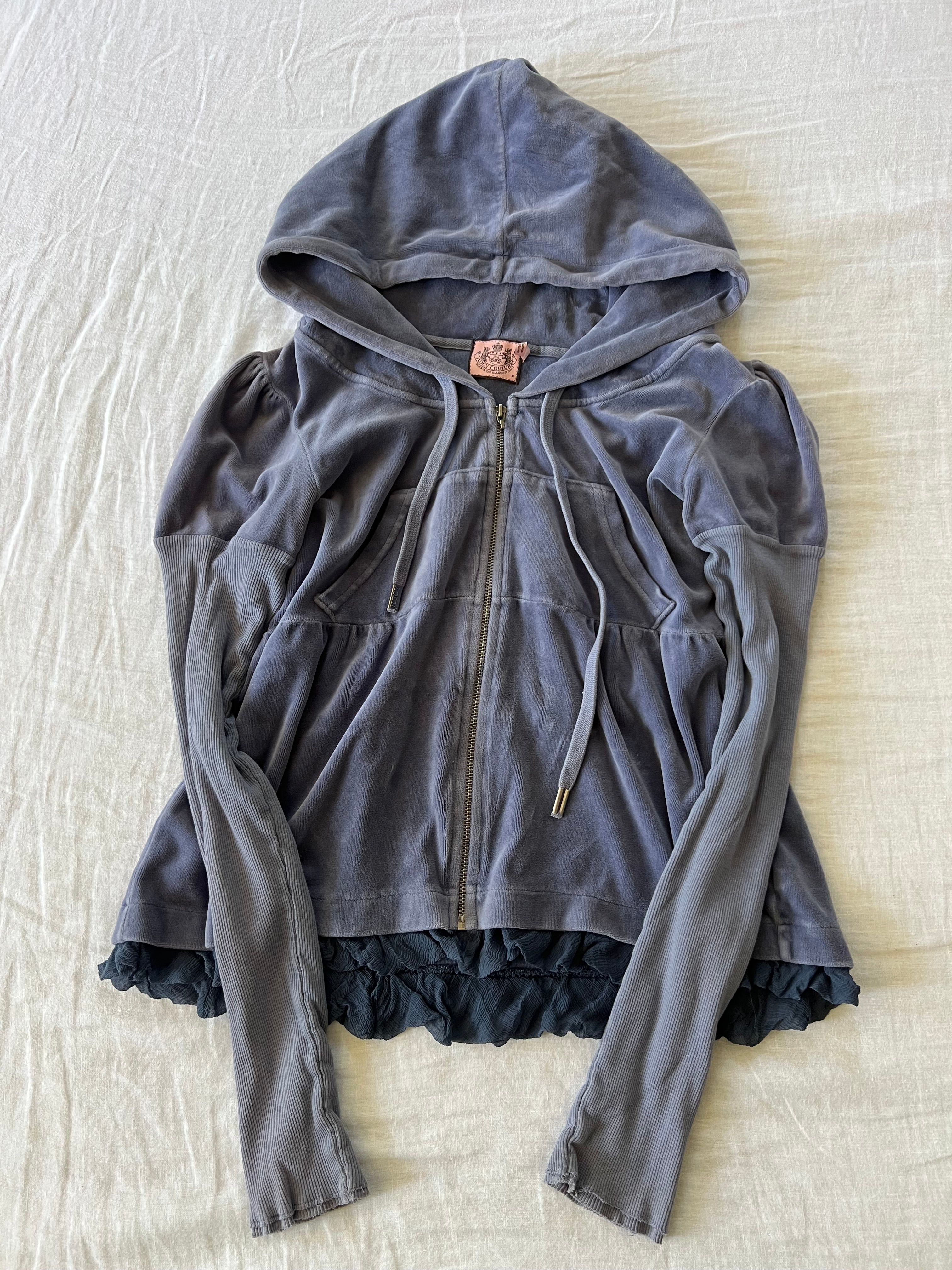 Y2K Juicy Couture Babydoll Velour Zip Up