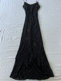 100% Silk Y2K Euro Beaded Maxi Dress