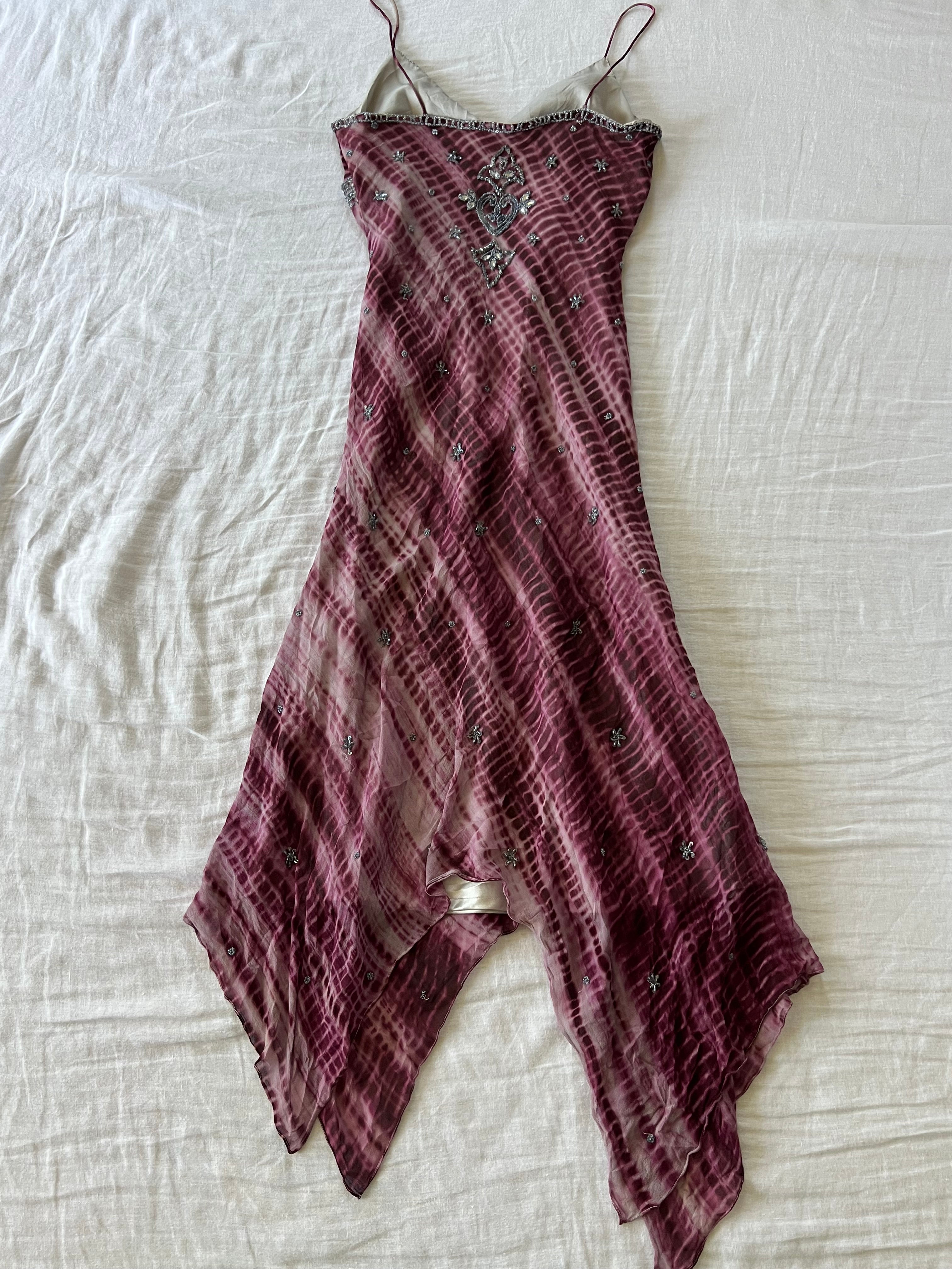 100% Silk Y2K RARE Euro Purple Fairy Dress