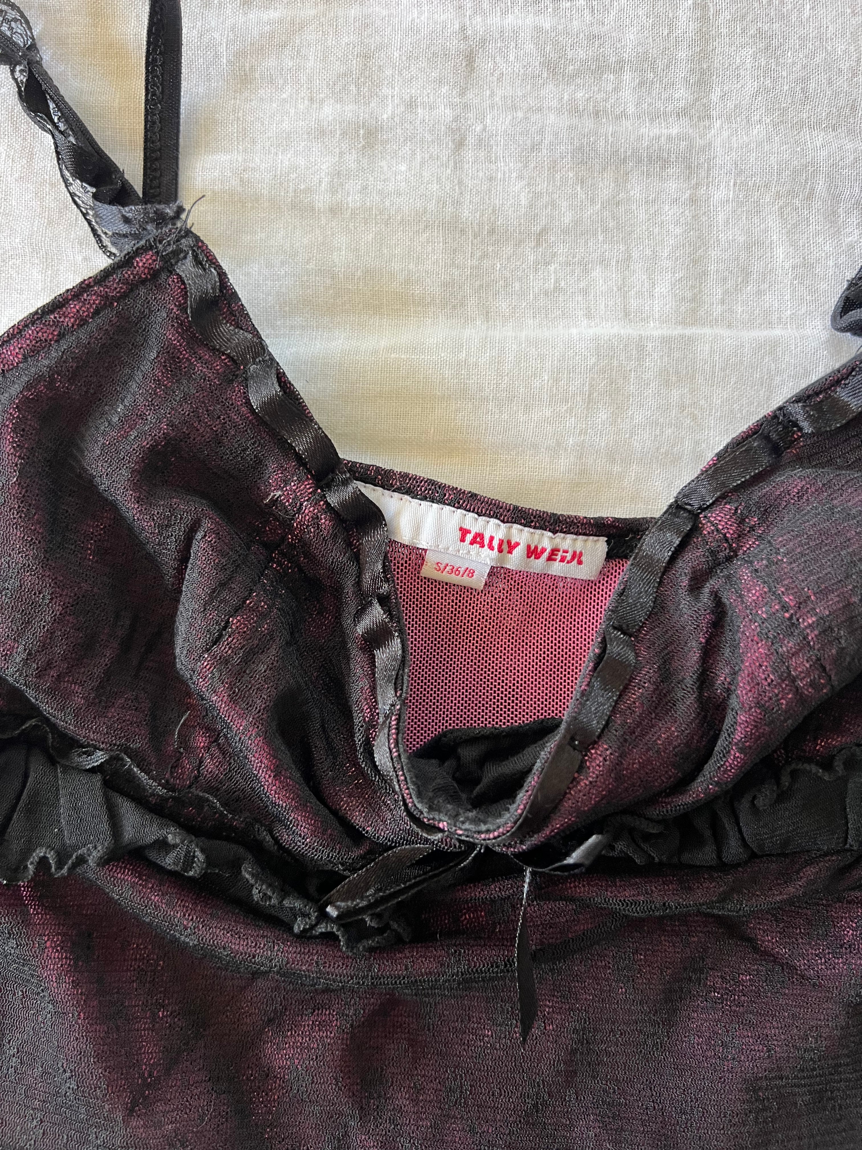 Y2K Euro Dainty Ruffled Mesh Cami