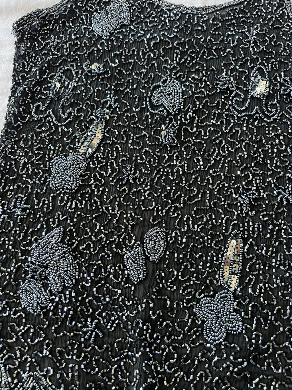 Y2K Black Beaded Sheer Cami