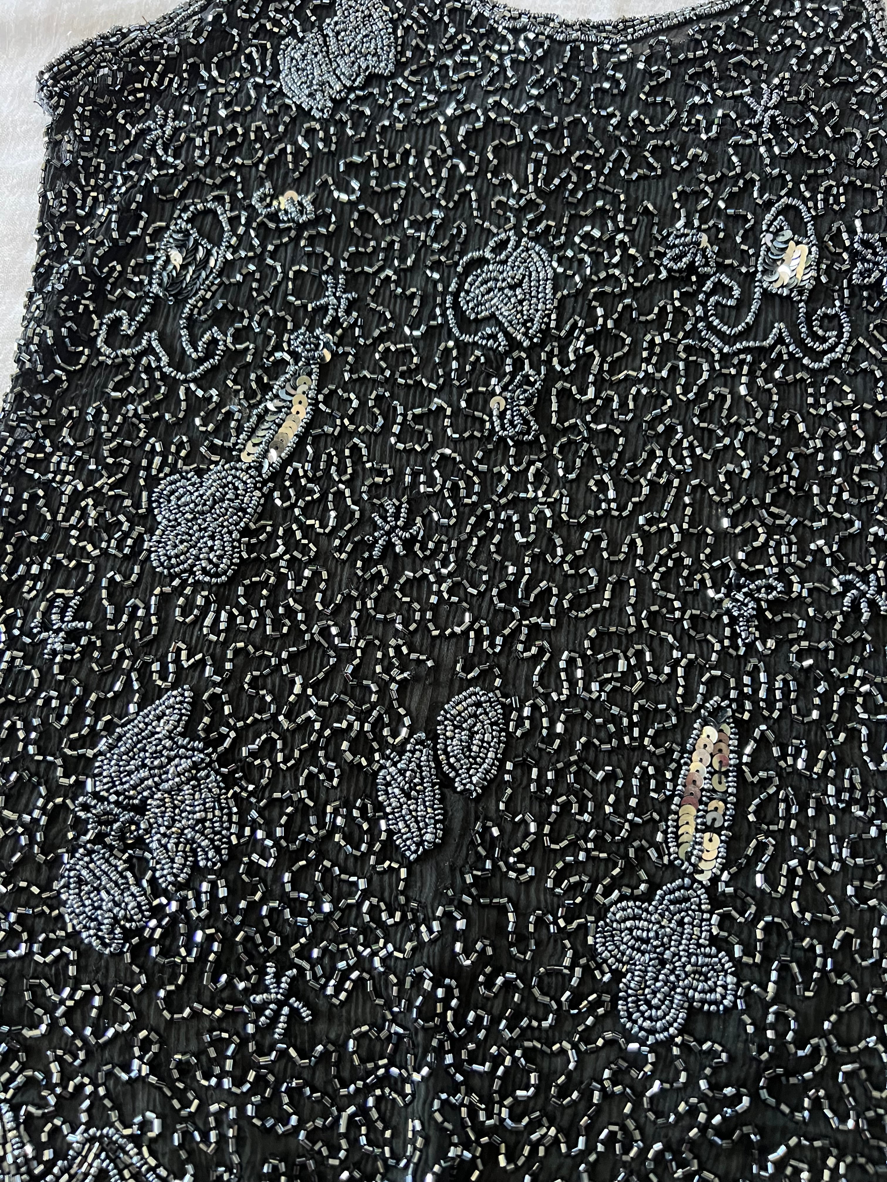 Y2K Black Beaded Sheer Cami