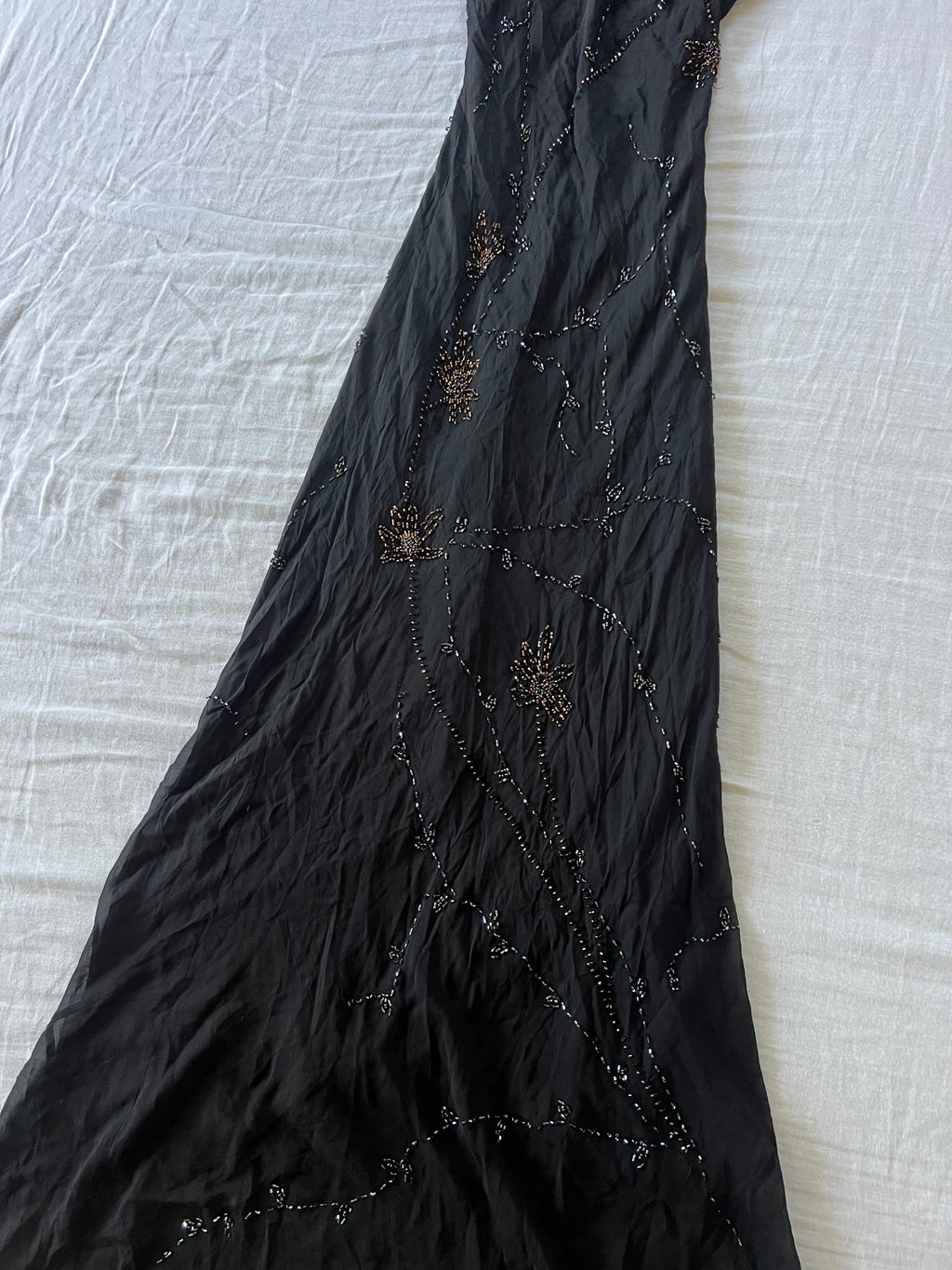 100% Silk Y2K Euro Beaded Maxi Dress