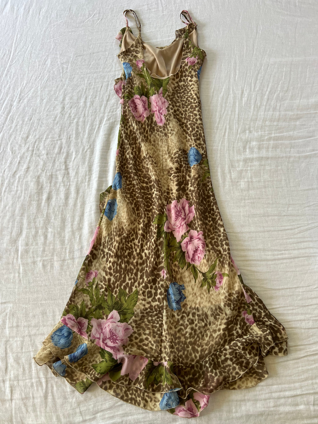Y2K Euro Leopard Print Floral Summer Dress