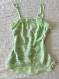 Y2K Mint Green Ruffled Cami Top