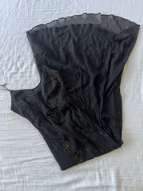 100% Silk Y2K Euro Beaded Maxi Dress