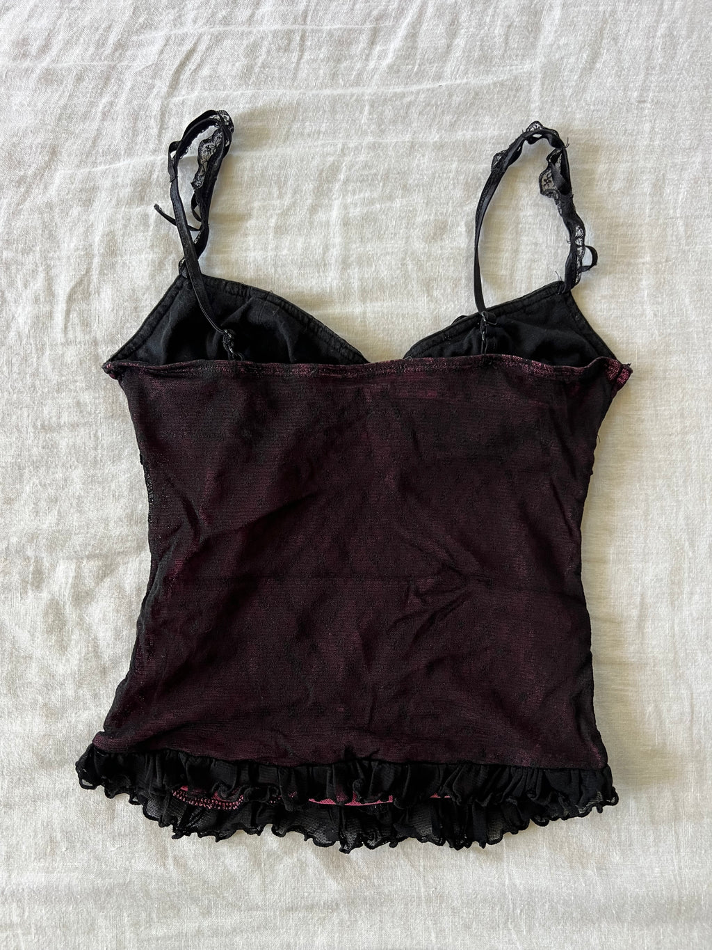 Y2K Euro Dainty Ruffled Mesh Cami