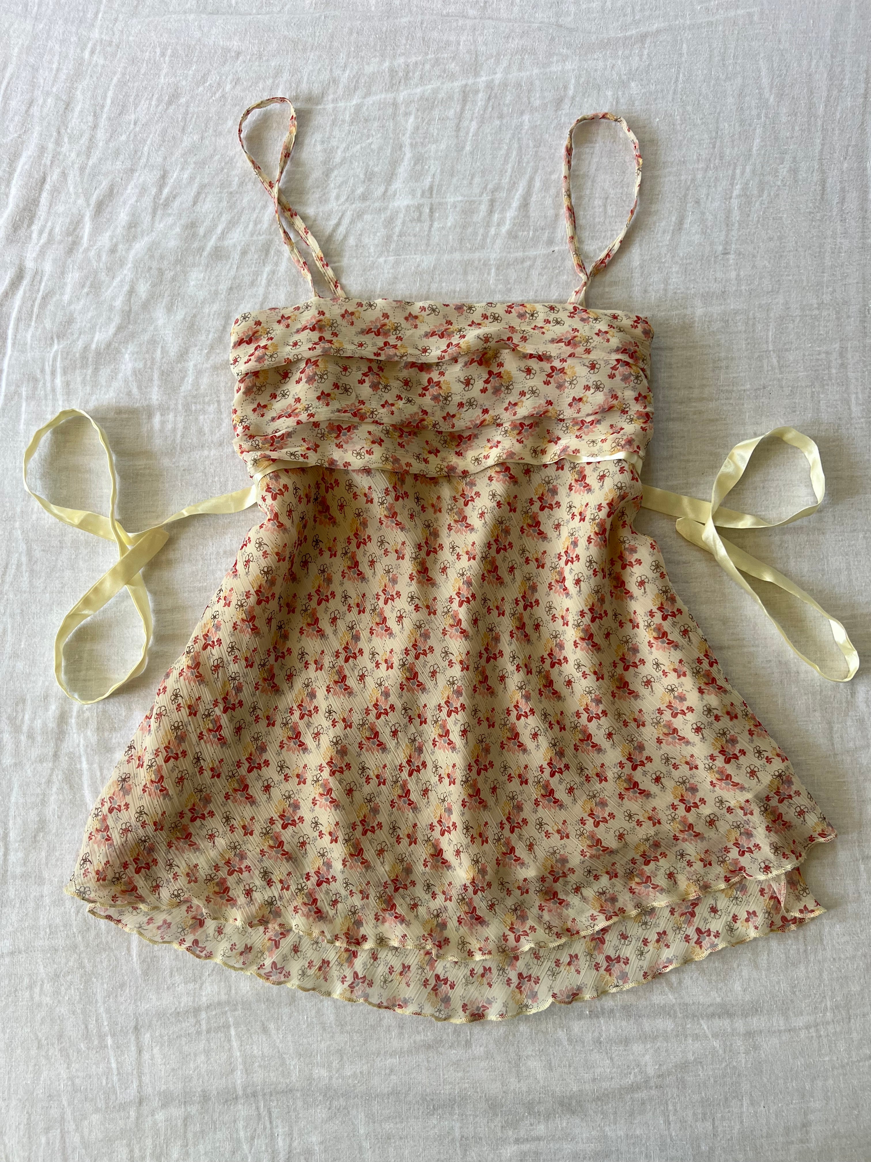 Y2K Euro Floral Babydoll w/ Tieback