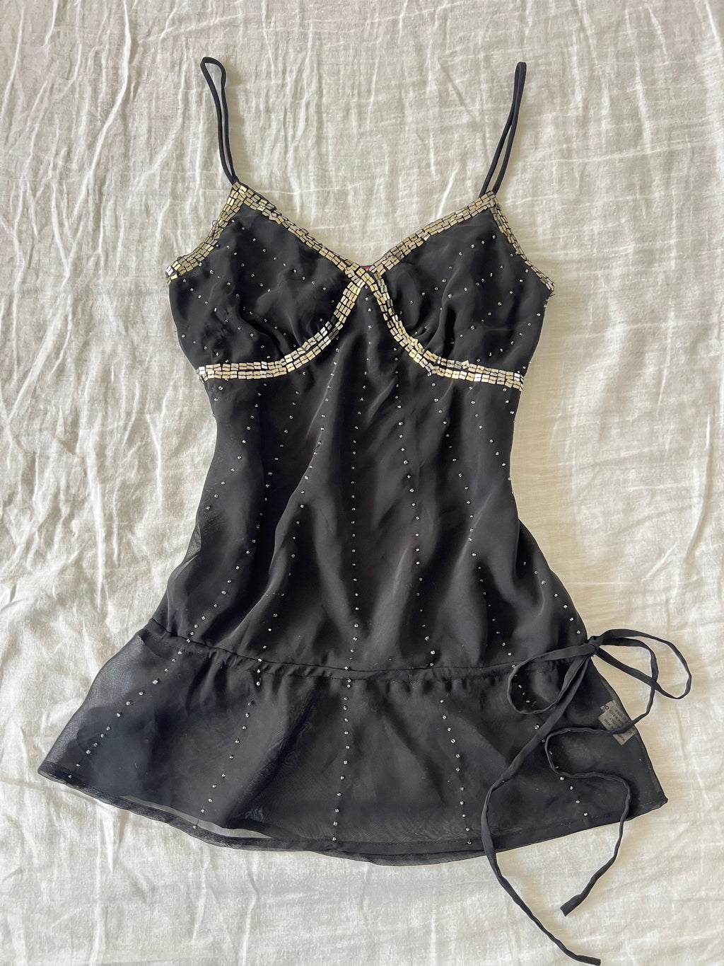 Black Beaded Cami Top