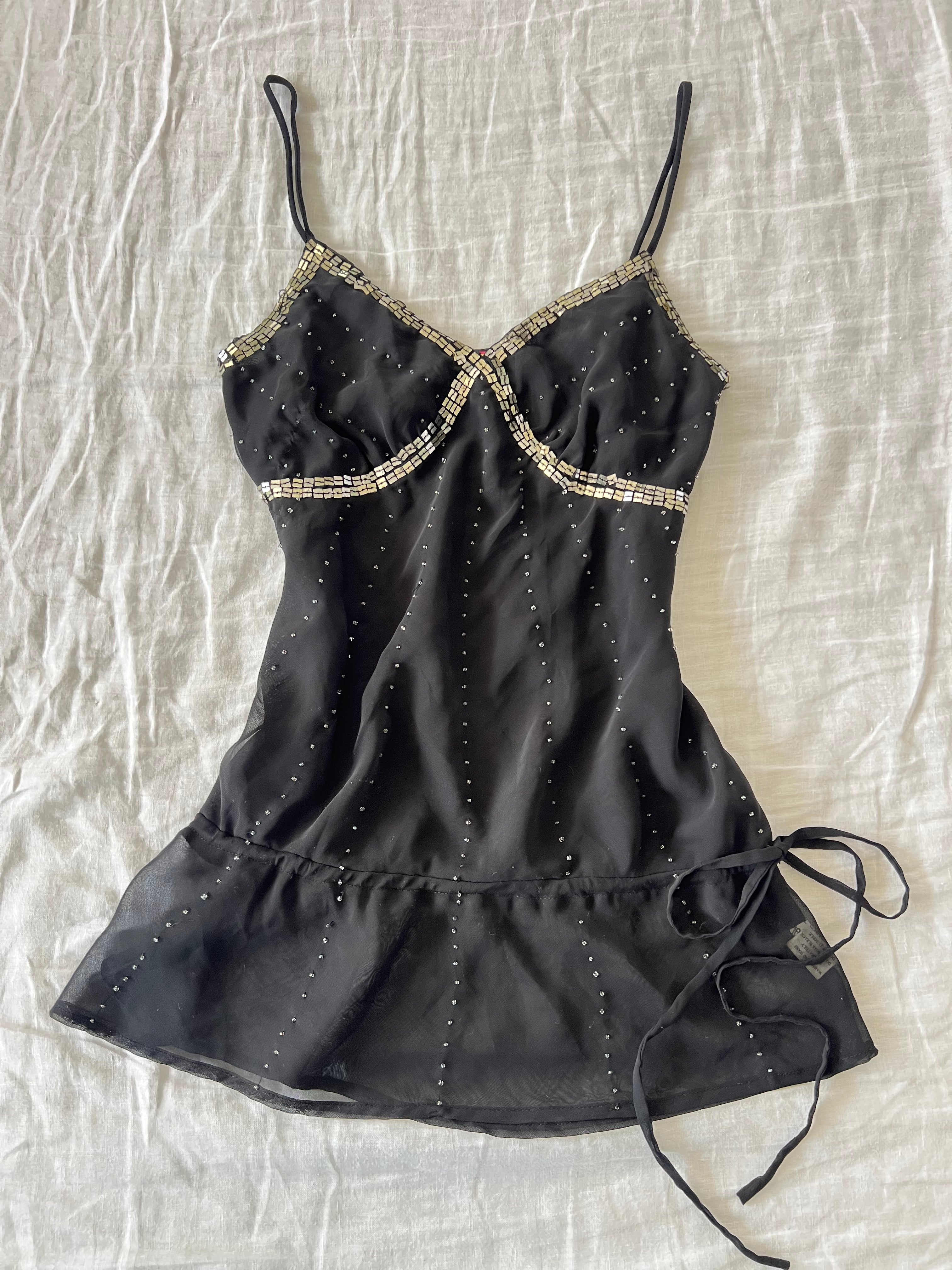 Black Beaded Cami Top