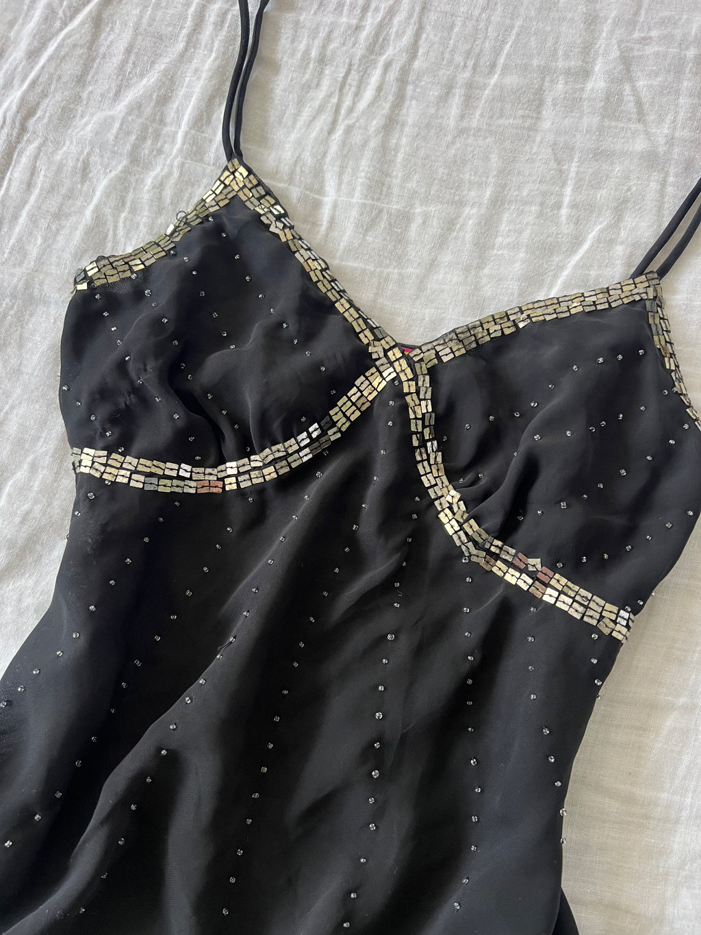 Black Beaded Cami Top