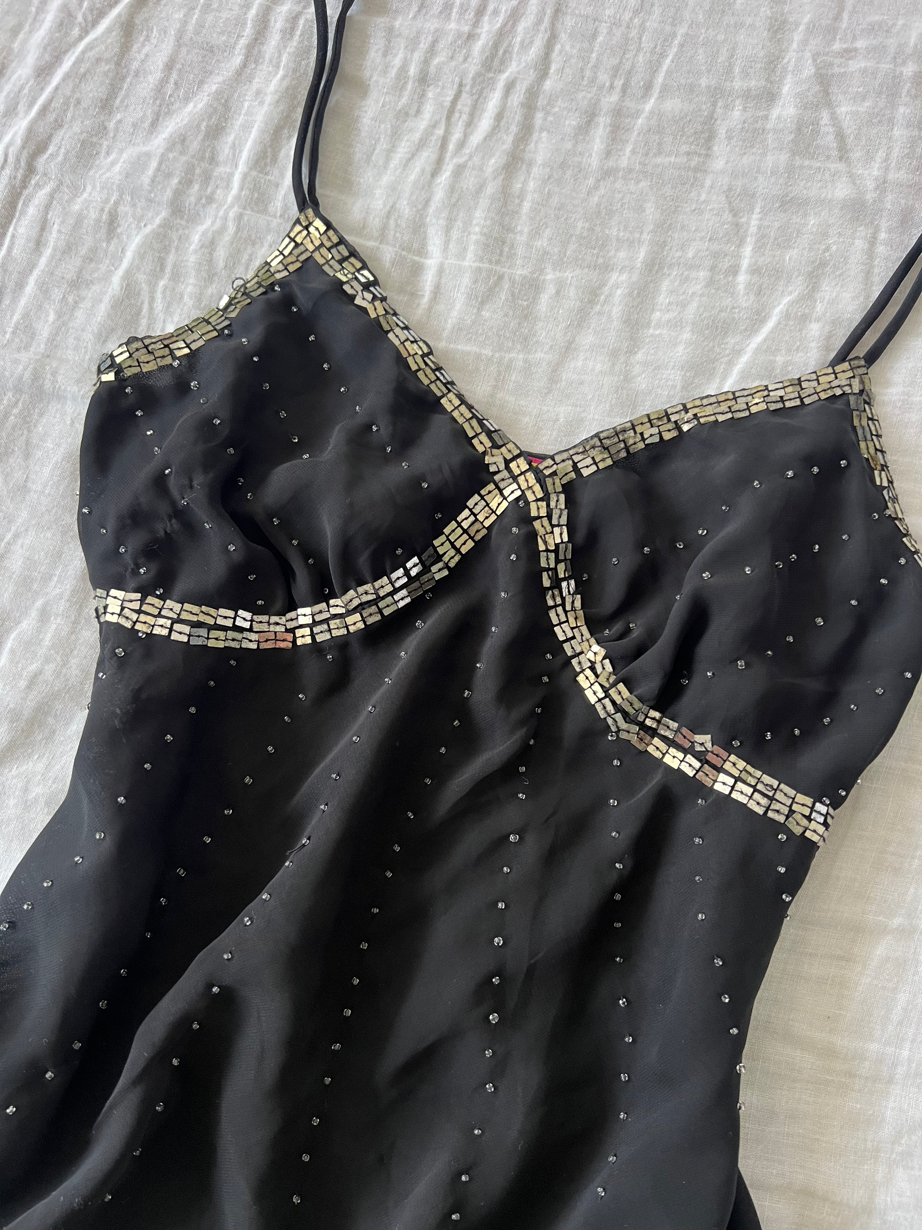 Black Beaded Cami Top
