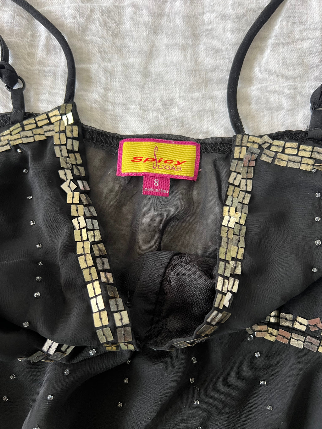 Black Beaded Cami Top